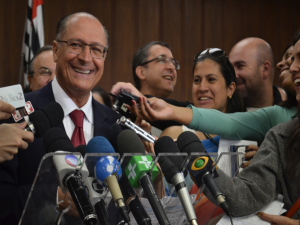 Governador Geraldo Alckmin durante lançamento do Web Denúncia