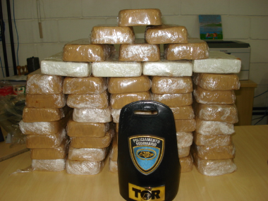 Foram apreendidos quase 48 kg de pasta base de cocaína